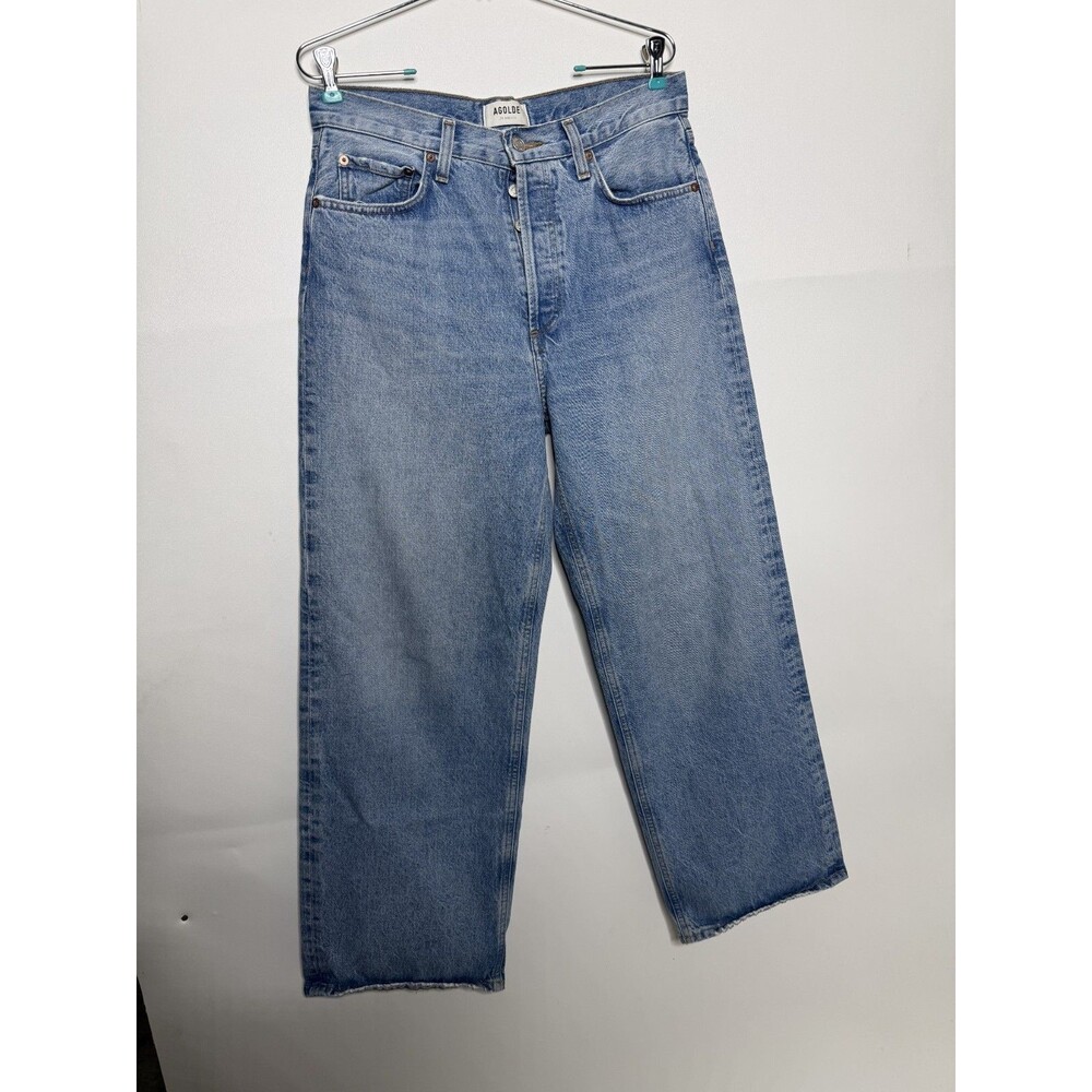 Algode Low Slung Baggy Jeans Womens 27 Blue Light Wash Libertine Relaxed Denim - Picture 3 of 15